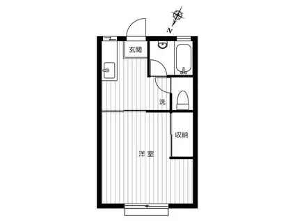 フジハイツ10号館(1K/1階)の間取り写真