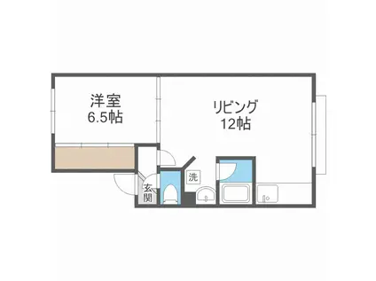 シエンツイム北光(1LDK/3階)の間取り写真