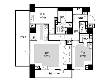 ディアナコート池田山公園(2LDK/2階)の間取り写真