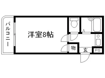 ベルヴィ武者小路(1K/4階)の間取り写真