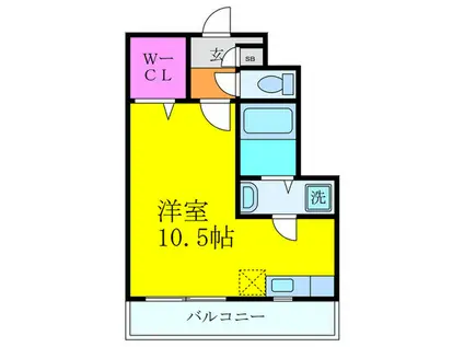 ベル・ドミール大桐(ワンルーム/1階)の間取り写真