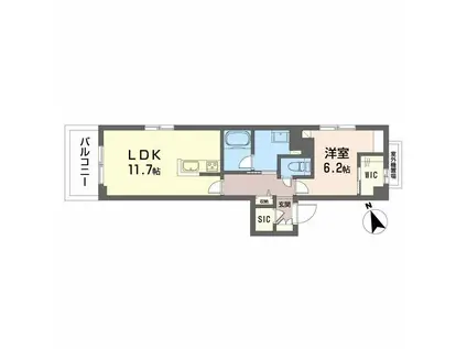 ピアヌーラ祇園(1LDK/2階)の間取り写真