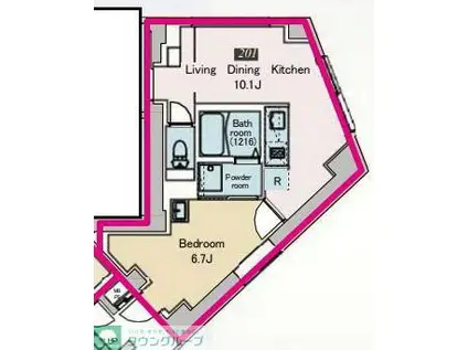 FABRICHIGASHINAGASAKIRESIDENCE(1LDK/2階)の間取り写真