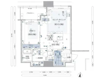 アイランドシティオーシャン&フォレストタワーレジデンスウエスト棟(1LDK/25階)の間取り写真