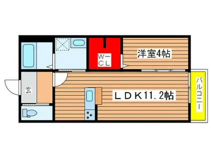 ラシーネ越後山壱番館(1LDK/1階)の間取り写真