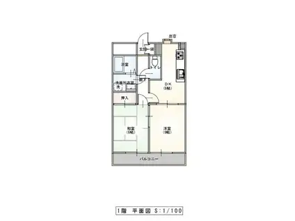 フォルム国府(2DK/3階)の間取り写真