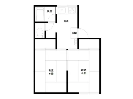 スターリングハイツ(2DK/1階)の間取り写真