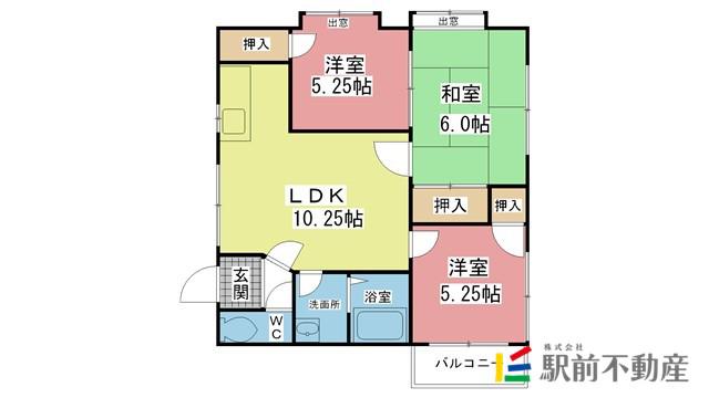 コーポ・カノンII(3LDK/1階)の間取り写真