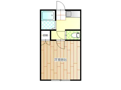 ファーニッシュド・ステイ櫻ヶ岡中学校西(1K/2階)の間取り写真