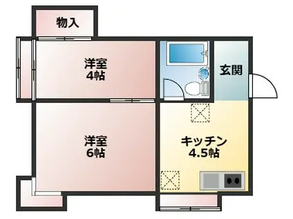 シティコーポ エレガ(2K/2階)の間取り写真