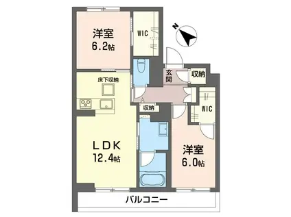 クオリスタ マース(2LDK/1階)の間取り写真