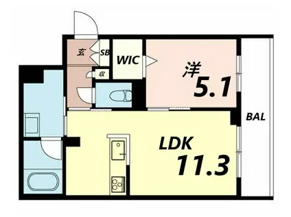 シャーメゾン姫路W(1LDK/2階)の間取り写真