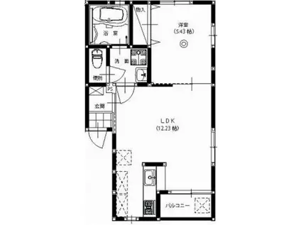 コンフォートイーグル(1LDK/1階)の間取り写真