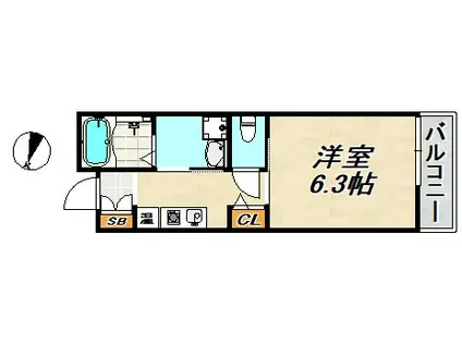 TENTREE神戸長田(1K/1階)の間取り写真