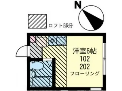 サクセス矢口渡A棟(ワンルーム/2階)の間取り写真