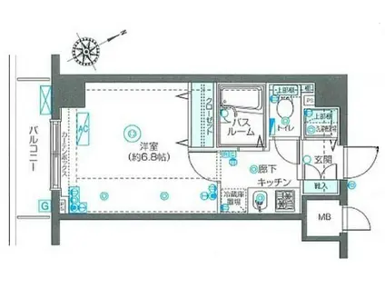 フェニックス国分寺弐番館(1K/2階)の間取り写真