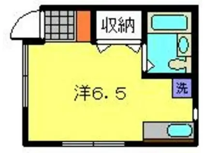 CASA白楽(ワンルーム/1階)の間取り写真