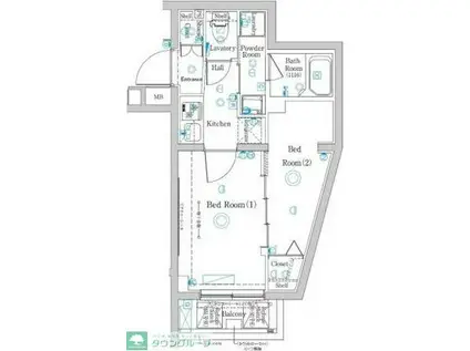 ラフィスタ志村坂上III(2K/1階)の間取り写真