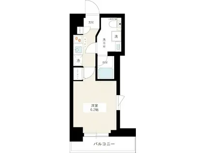 ヴェルト墨田ノース(1K/6階)の間取り写真