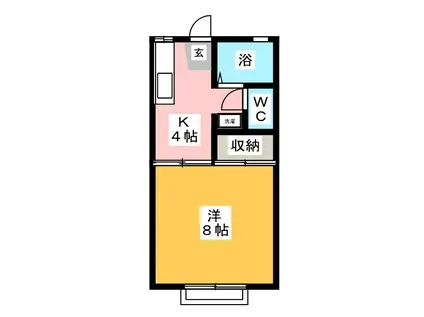 ペルニーノ2(1K/2階)の間取り写真