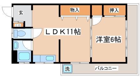 グリーンヒル清水ヶ丘(1LDK/3階)の間取り写真