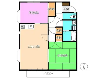メゾンルセーヌ(2LDK/1階)の間取り写真