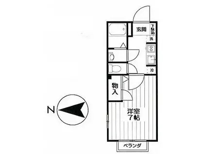 ディアス・ワン井草(1K/1階)の間取り写真
