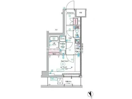 ハイズ戸田マキシヴ(1K/6階)の間取り写真