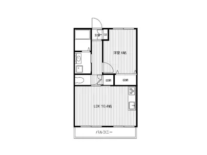 ノーブルパレスK(1LDK/1階)の間取り写真