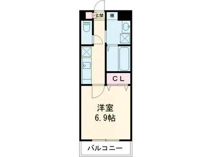 MISTRAL千代田町(1K/4階)の間取り写真