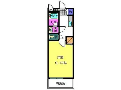 キーウィ荘(1K/1階)の間取り写真