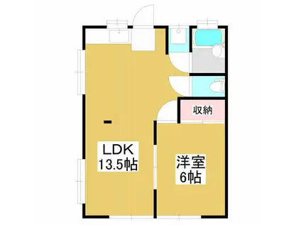 コーポツツミ(1LDK/1階)の間取り写真