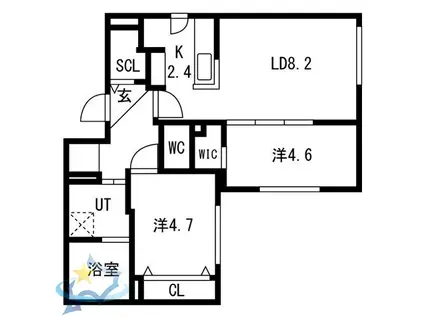 PARTENZA(2LDK/4階)の間取り写真