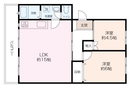 マボリシーハイツ3号棟(2LDK/5階)の間取り写真