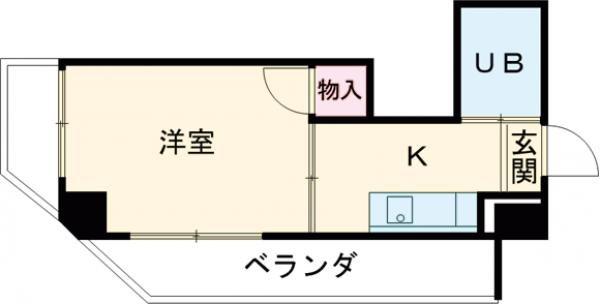 Fビル(1K/4階)の間取り写真