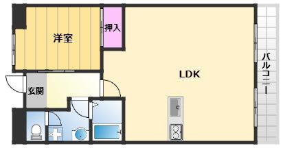 ラントシュトラーセ(1LDK/4階)の間取り写真