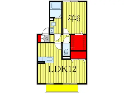 ロイヤルパークスA(1LDK/1階)の間取り写真