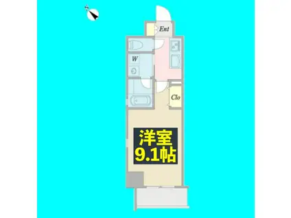 ルミノス千種(1K/10階)の間取り写真