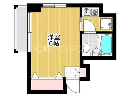 KATOビル(1K/3階)の間取り写真