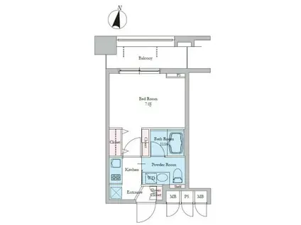 レジディア文京音羽II(1K/3階)の間取り写真