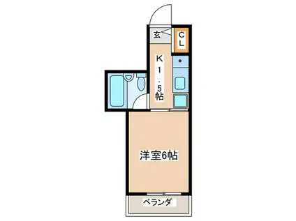 エバーラスティング(1K/1階)の間取り写真