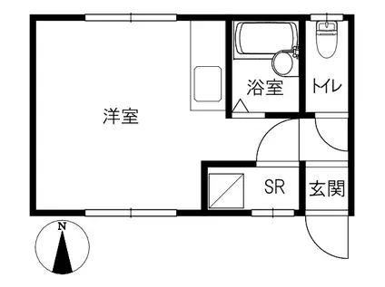 トレジャータウン(ワンルーム/1階)の間取り写真
