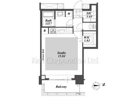 BRILLIA IST TOWER 勝どき(ワンルーム/37階)の間取り写真