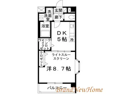 リヴェール鳳(1DK/2階)の間取り写真