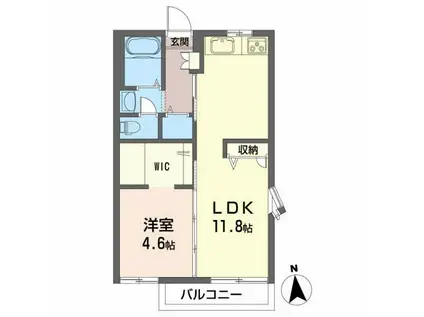 フローラ藤(1LDK/1階)の間取り写真