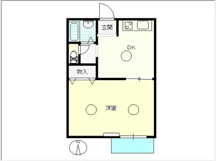 メゾンエクセル(1DK/2階)の間取り写真