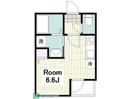 SUN GLANZ KAMOI(ワンルーム/1階)の間取り写真