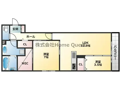 ラ・フォレ(2LDK/3階)の間取り写真