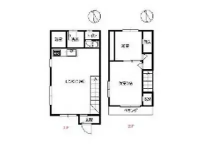 滝井ハイツII(2LDK/1階)の間取り写真