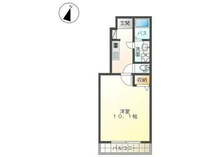 ナディア平塚II(1K/1階)の間取り写真